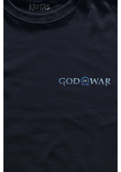 Unisex Lacivert T-Shirt Minimal Ön Baskılı Tişört Erkek God Of War Ragnarok Gamer Oyun fiyatları