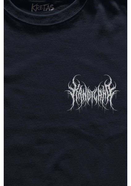 Unisex Lacivert T-Shirt Gotik Kandyland Logo Candy Gothic Lacivert Minimal Ön Baskılı Tişört fiyatları