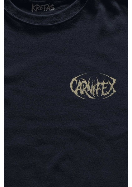 Lacivert Tişört Carnifex Rock Ghotic Black Metal Death Music Müzik Baskılı Unisex T-Shirt fiyatları