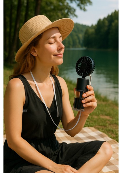 Su Buharlı El Fanı – Boyun Askılı, 4 Hız Kademeli Şarjlı Mini Vantilatör fiyatları