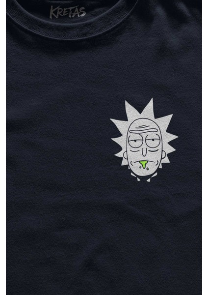 Lacivert Tişört The Grandfather Rick Suit Minimal Ön Baskılı Unisex T-Shirt fiyatları