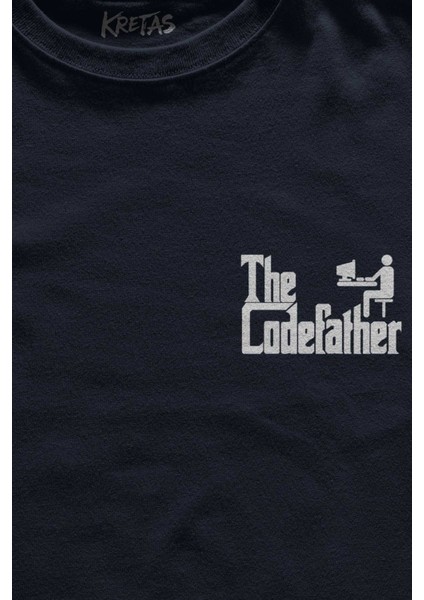 Lacivert Tişört The Codefather Godfather Bilgisayar Code Korsan Hacker Yazılımcı Baskılı Unisex T-Shirt fiyatları