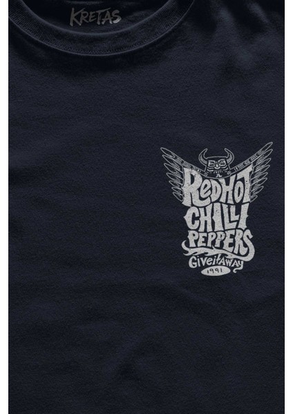 Unisex Lacivert T-Shirt Red Hot Rhcp Rock Müzik Music Minimal Ön Baskılı Tişört fiyatları