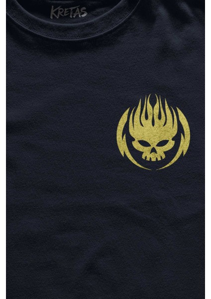 Unisex Lacivert T-Shirt Lacivert The Offspring Rock Punk Music Minimal Ön Baskılı Tişört fiyatları