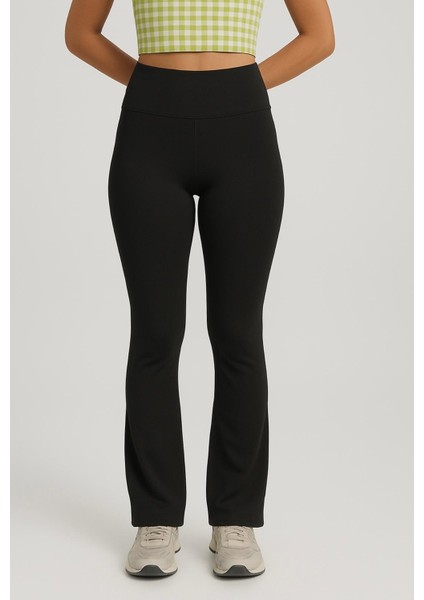 Kadın Lacivert Ispanyol Paça Spor Yoga TAYT-P2235