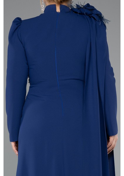 Dik Yaka Uzun Kol Büyük Beden Tesettür Abiye ABU4938 fırsatları