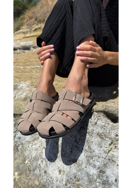 Vizon Süet Sepet Model Tokalı Düz Kadın Terlik fiyatları