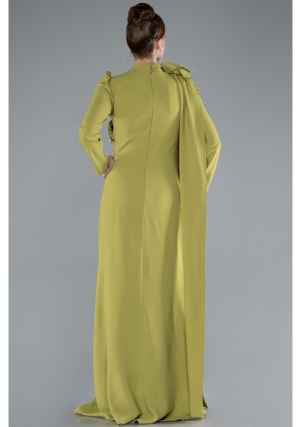 Dik Yaka Uzun Kol Büyük Beden Tesettür Abiye ABU4938 fiyatları