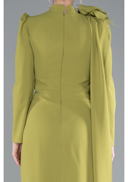 Dik Yaka Uzun Kol Büyük Beden Tesettür Abiye ABU4938 fırsatları