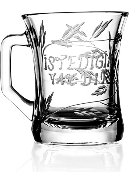 Kişiye Özel Isimli Kulplu Cam Kupa Bardak 225CC