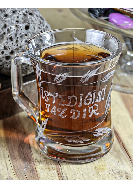 Kişiye Özel Isimli Kulplu Cam Kupa Bardak 225CC modelleri