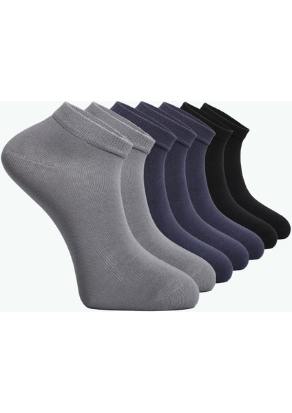7'li Siyah, Lacivert, Gri Organik Penye Pamuk Erkek Patik Çorap fiyatları