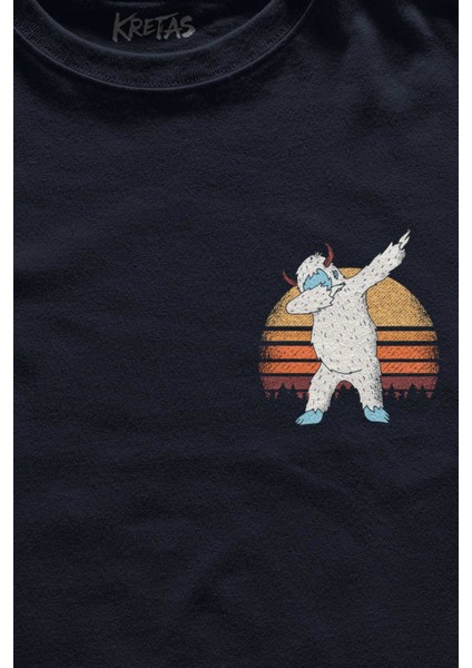 Unisex Lacivert T-Shirt Yeti Dans Dabbing Kocaayak Funny Dance Minimal Ön Baskılı Tişört fiyatları