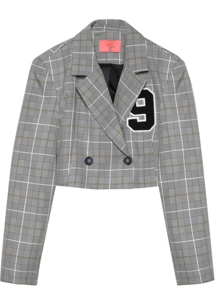 Çift Düğmeli Crop Blazer Ceket Gri fiyatları