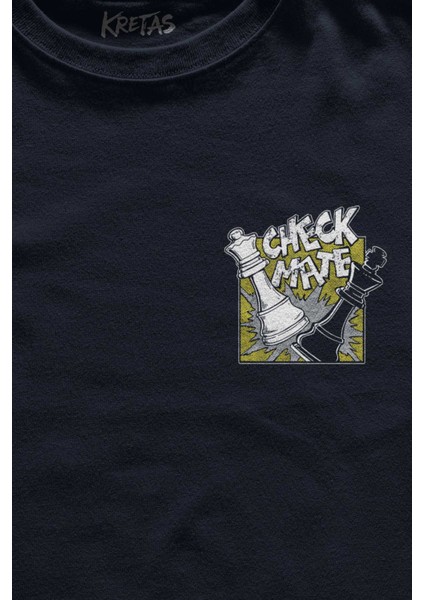 Lacivert Tişört Şah Mat Satranç Check Mate Chess Kral Kraliçe Gambit Baskılı Unisex T-Shirt fiyatları