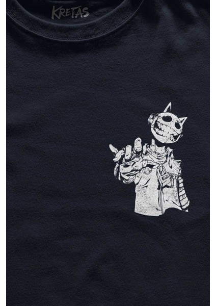 Unisex Lacivert T-Shirt Jester J Smile Venom Gothic Maske Mask Sokak Minimal Ön Baskılı Tişört fiyatları