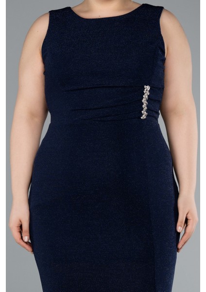 Kolsuz Yırtmaçlı Midi Büyük Beden Abiye ABK2338 modelleri