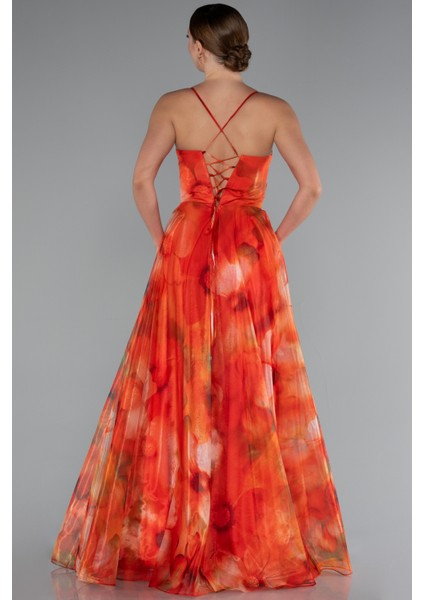 Bacak Dekolteli Uzun Empirme Mezuniyet Elbisesi ABU5053 fiyatları