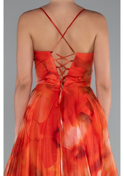 Bacak Dekolteli Uzun Empirme Mezuniyet Elbisesi ABU5053 fırsatları