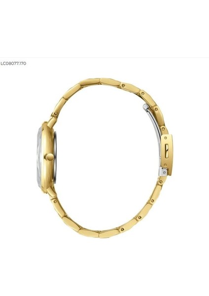 LC08077.170 Kadın Kol Saati – Altın Çelik Kasa, Zümrüt Yeşili Kadran, Taşlı Şık Tasarım fırsatları