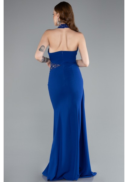 Taşlı Halter Yaka Kuyruklu Uzun Balık Abiye ABU4979 modelleri