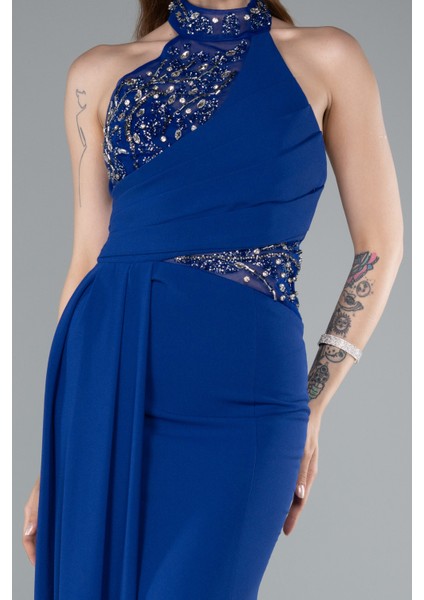 Taşlı Halter Yaka Kuyruklu Uzun Balık Abiye ABU4979 fırsatları