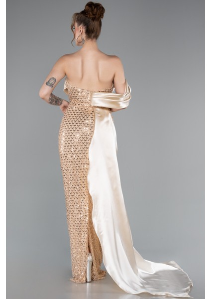 Straplez Kuyruklu Uzun Boncuklu Balık Abiye ABU4986 fiyatları