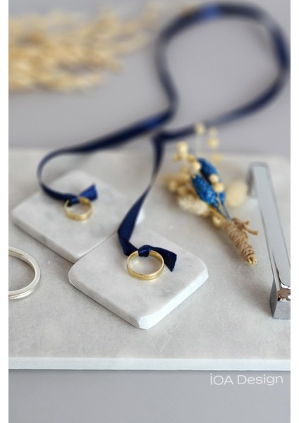 6 Parçalı Set - Nergis Gerçek Ince Mermer Söz/nişan Tepsi Seti - Gümüş Kulp modelleri