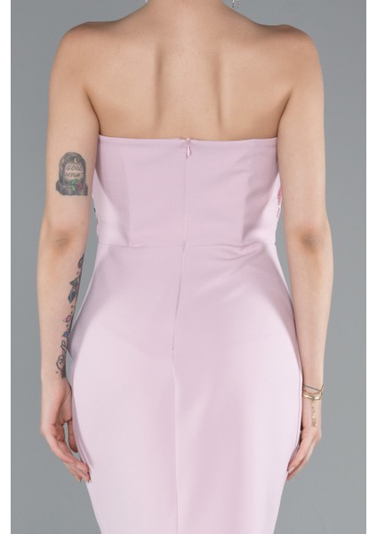 Taşlı Straplez Yaka Uzun Balık Abiye Elbise ABU4988 fırsatları