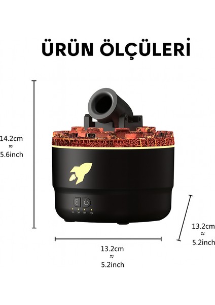 Roket Tasarımlı Renkli LED Buhar Makinesi – Ortamda Fark Yaratan Nemlendirici indirimleri