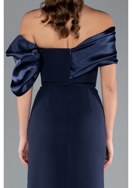 Bacak Dekolteli Uzun Büyük Beden Abiye Elbise ABU5047 fırsatları