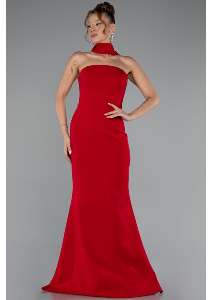 Straplez Şal Aksesuarlı Uzun Balık Abiye ABU5097 modelleri