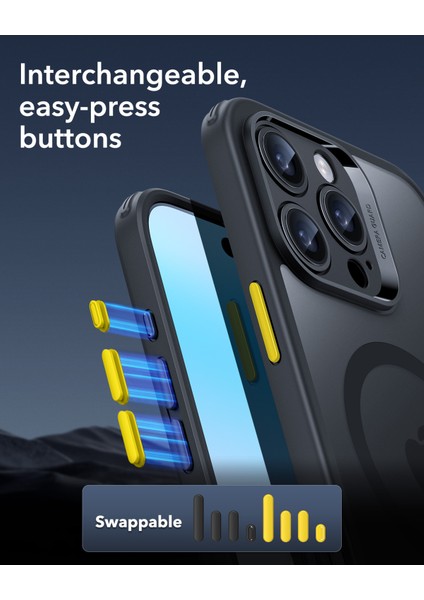 Iphone 15 Pro Max Halolock Magsafe Hybrid Silikon Kılıf Buzlu Siyah + Ekran Koruyucu Set modelleri