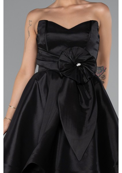 Straplez Kısa Saten Davet Elbisesi ABK2393 modelleri