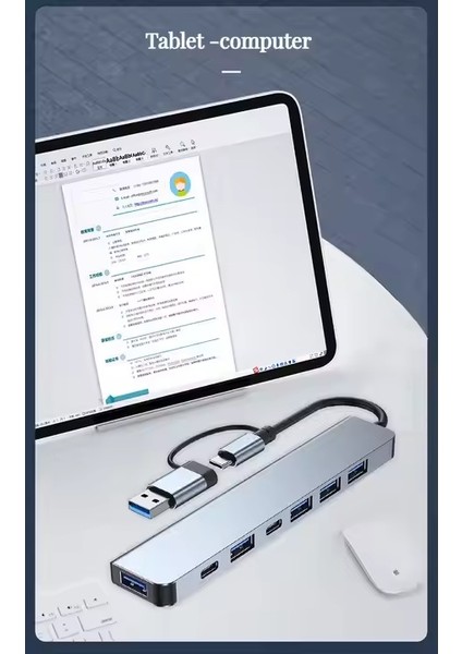 1 To 7 USB Çoğaltıcı Çoklayıcı USB Type-C Hub Port Adaptör modelleri