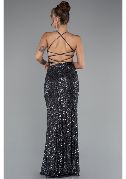 Sırt Dekolteli Uzun Pullu Abiye Elbise ABU5106 fiyatları