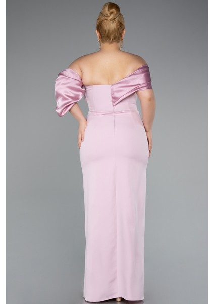 Bacak Dekolteli Uzun Büyük Beden Abiye Elbise ABU5047 fiyatları