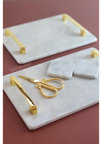 Ikili Söz / Nişan Tepsi Seti - Nişan Tepsisi + Damat Kahvesi Tepsisi + Makas - Nergis Altın Kulplu fiyatları