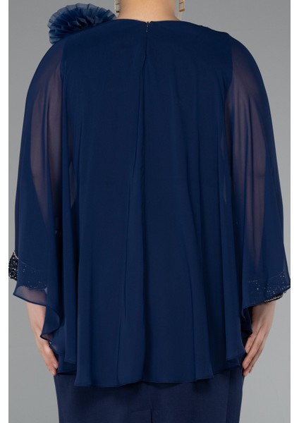 Kapri Kol Midi Şifon Büyük Beden Davet Elbisesi ABK2383 fırsatları