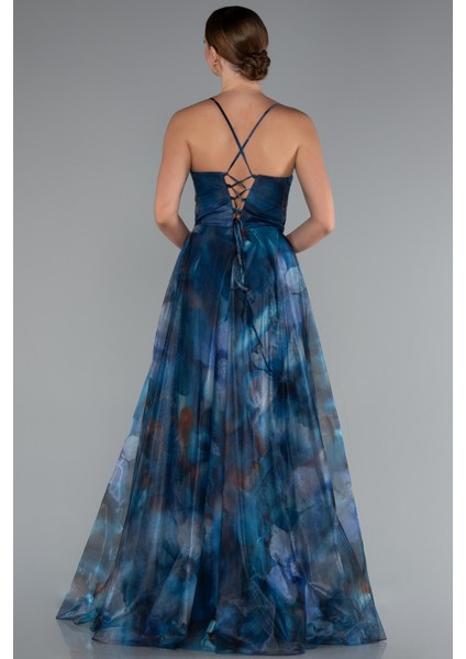 Bacak Dekolteli Uzun Empirme Mezuniyet Elbisesi ABU5053 fiyatları