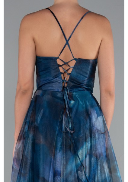 Bacak Dekolteli Uzun Empirme Mezuniyet Elbisesi ABU5053 fırsatları