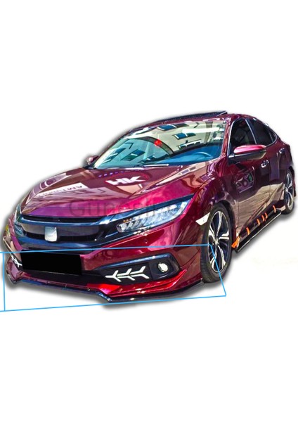 Honda Fc5 2018-2021 Makyajlı Kasa Mugen Ön Ek (( Boyasız ))