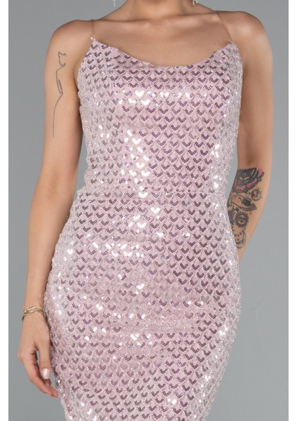 Straplez Midi Pullu Davet Elbisesi ABK2389 modelleri