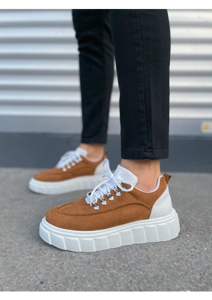 JET-010 Cloud Bağcıklı Süet Erkek Günlük Sneaker Ayakkabı Sbt - Taba/beyaz fiyatları