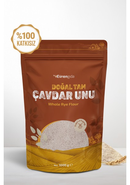 Doğal Tam Çavdar Unu 1 kg Katkısız Yüksek Lifli Sağlıklı Seçim