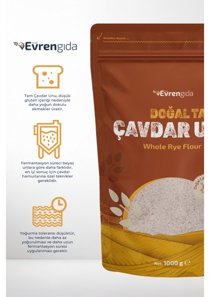 Doğal Tam Çavdar Unu 1 kg Katkısız Yüksek Lifli Sağlıklı Seçim modelleri