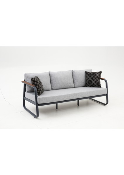 Culinan Alüminyum Bahçe Balkon Oturma Grubu 3+1+1+Yüksek Masa - Antrasit modelleri