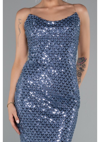 Straplez Midi Pullu Davet Elbisesi ABK2389 modelleri
