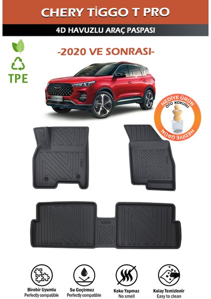 Havuzlu 4d Siyah Paspas Takımı,chery-Tıggo 7 Pro 2020 ve Sonrası 4d Havuzlu Paspas+Araç Kokusu Hediye fiyatları