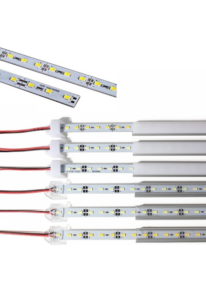 2 Adet Alüminyum Kasalı 5630 Bar LED 12 Volt Beyaz 100 cm Şeffaf Karavan Tekne Otomobil SB-6551 fiyatları